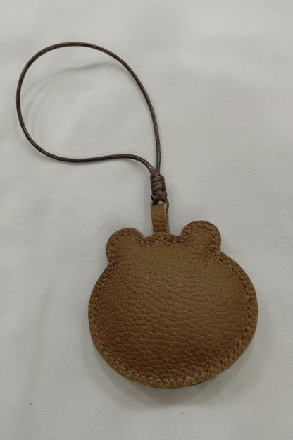 Bear Charm for Adults – Brown Leather Handmade Pendant Keychain – 3.5 Inch 1