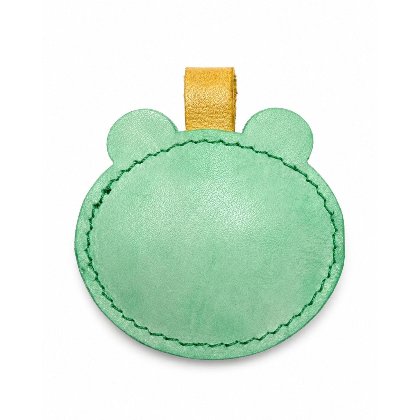 Bear Charm for Adults – Green Genuine Leather Handmade Bag Hook Keychain – 2.25 Inch