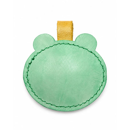 Bear Charm for Adults – Green Genuine Leather Handmade Bag Hook Keychain – 2.25 Inch