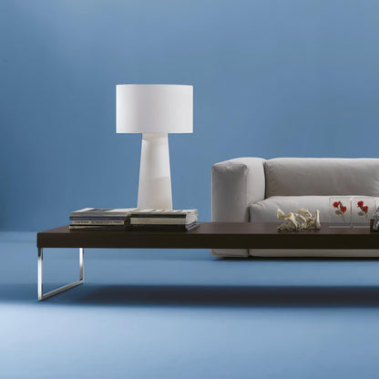 Modern Tapered Fabric Metal Floor Lamp