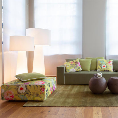 Modern Tapered Fabric Metal Floor Lamp