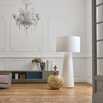 Modern Tapered Fabric Metal Floor Lamp