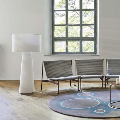 Modern Tapered Fabric Metal Floor Lamp