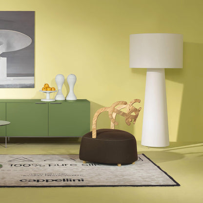 Modern Tapered Fabric Metal Floor Lamp