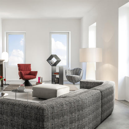 Modern Tapered Fabric Metal Floor Lamp