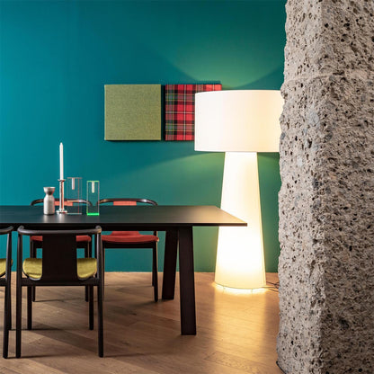 Modern Tapered Fabric Metal Floor Lamp