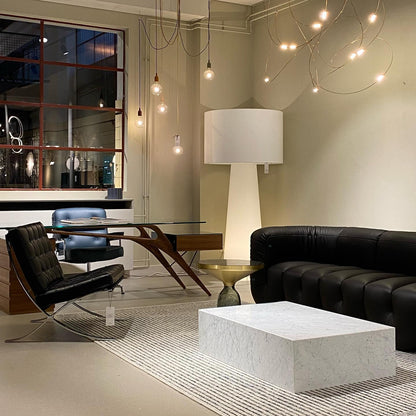 Modern Tapered Fabric Metal Floor Lamp