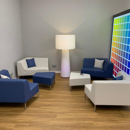 Modern Tapered Fabric Metal Floor Lamp