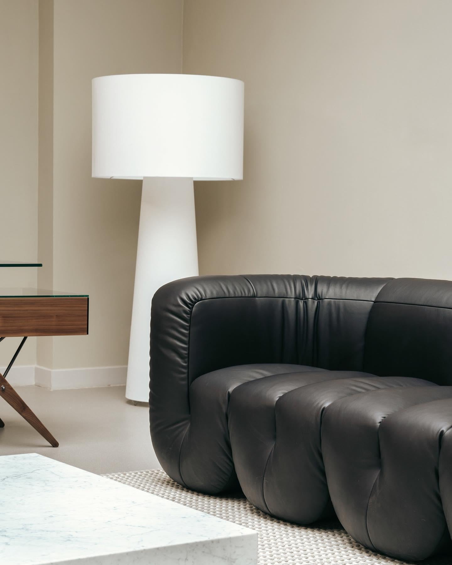 Modern Tapered Fabric Metal Floor Lamp