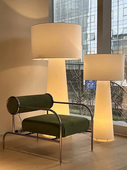 Modern Tapered Fabric Metal Floor Lamp