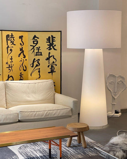 Modern Tapered Fabric Metal Floor Lamp