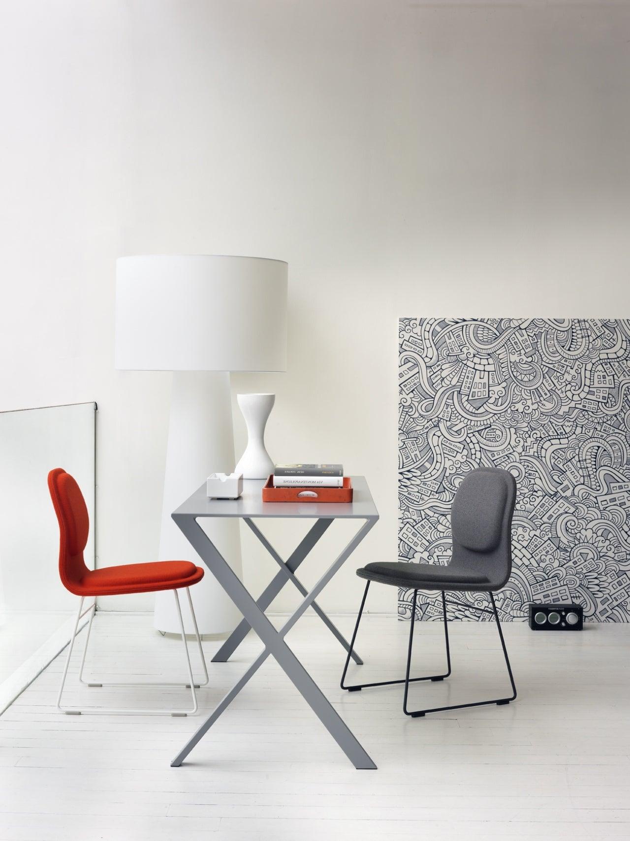 Modern Tapered Fabric Metal Floor Lamp