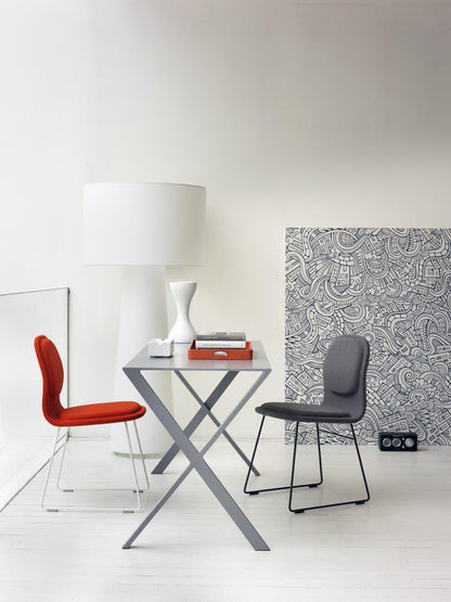 Modern Tapered Fabric Metal Floor Lamp