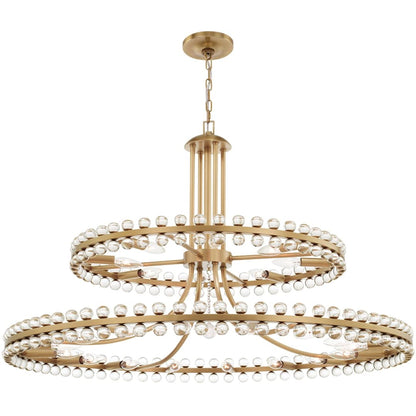 Clover 24 Light 39" Wide Ring Chandelier with Glass Ball Accents