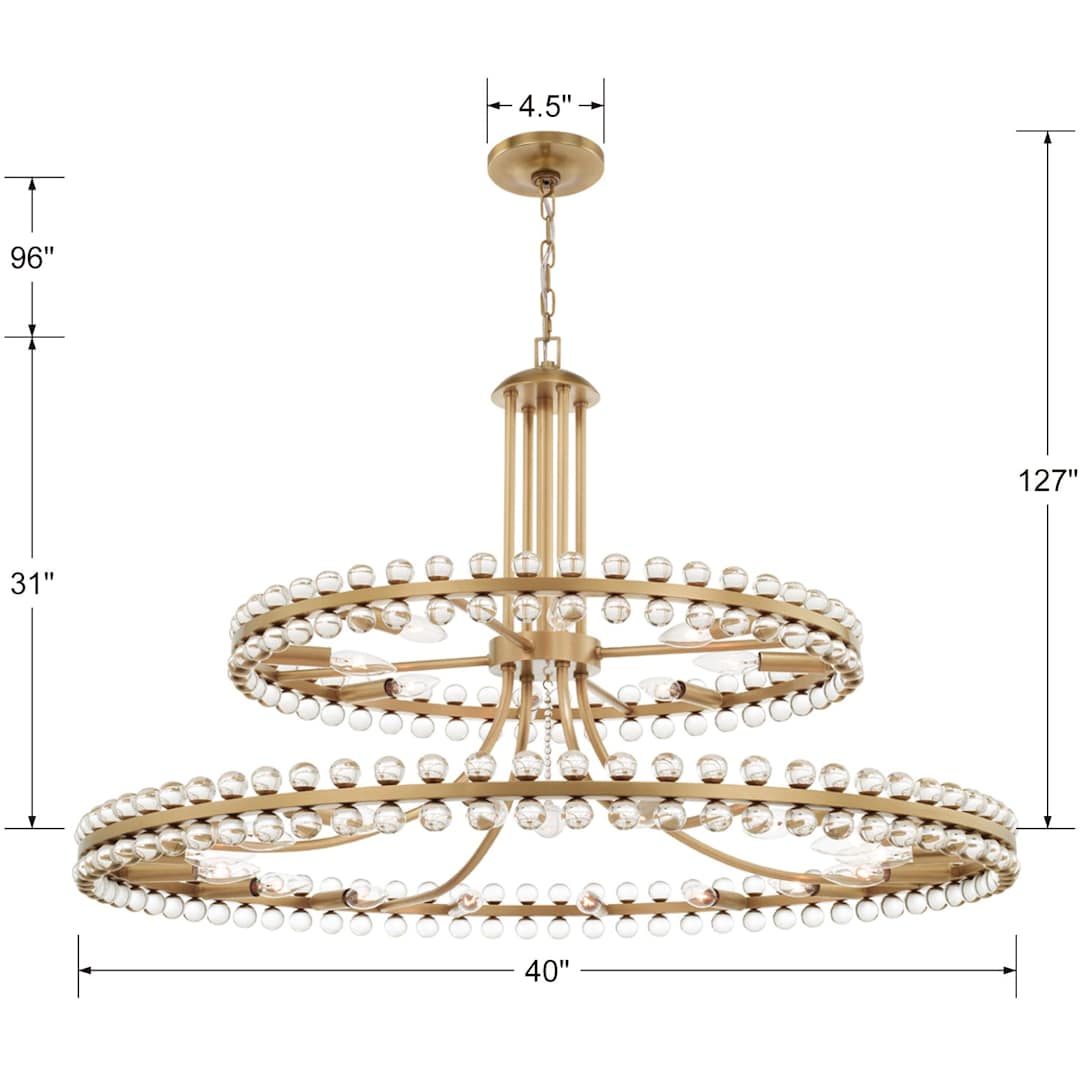 Clover 24 Light 39" Wide Ring Chandelier with Glass Ball Accents