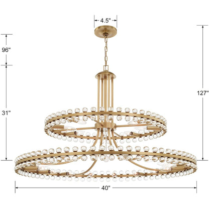 Clover 24 Light 39" Wide Ring Chandelier with Glass Ball Accents
