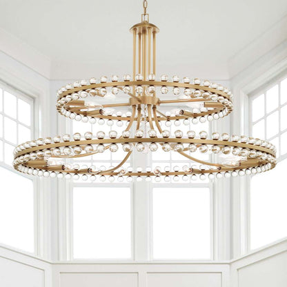 Clover 24 Light 39" Wide Ring Chandelier with Glass Ball Accents