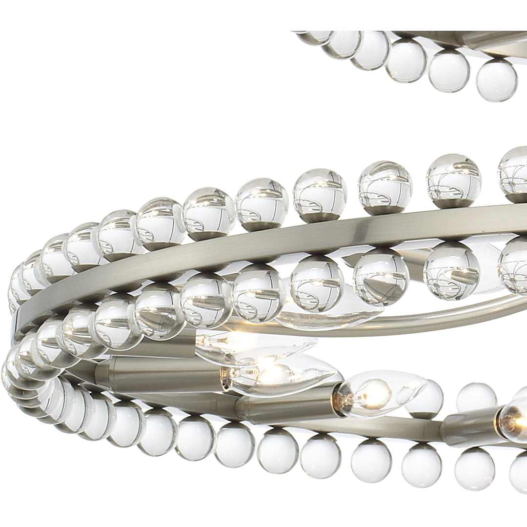 Clover 24 Light 39" Wide Ring Chandelier with Glass Ball Accents