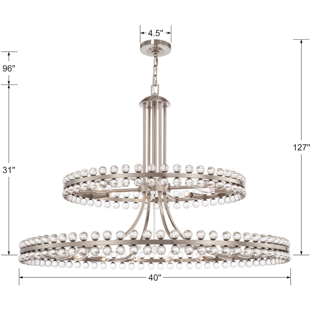 Clover 24 Light 39" Wide Ring Chandelier with Glass Ball Accents