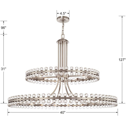 Clover 24 Light 39" Wide Ring Chandelier with Glass Ball Accents