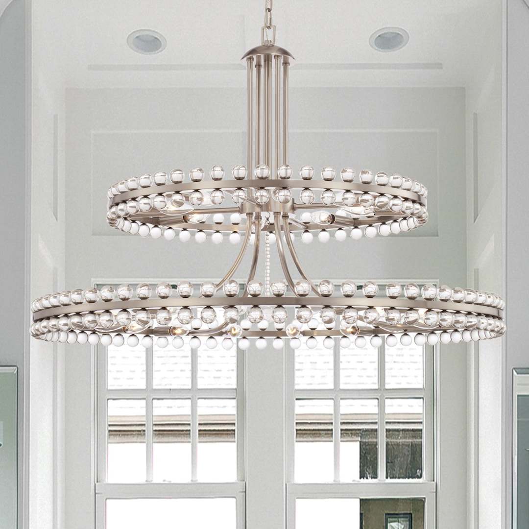 Clover 24 Light 39" Wide Ring Chandelier with Glass Ball Accents