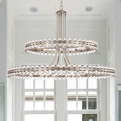 Clover 24 Light 39" Wide Ring Chandelier with Glass Ball Accents