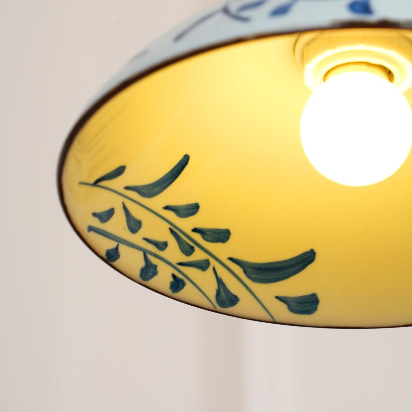 Oriental Ceramic Wood Pendant Light