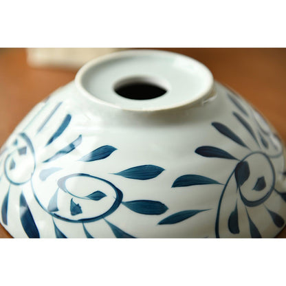 Oriental Ceramic Wood Pendant Light