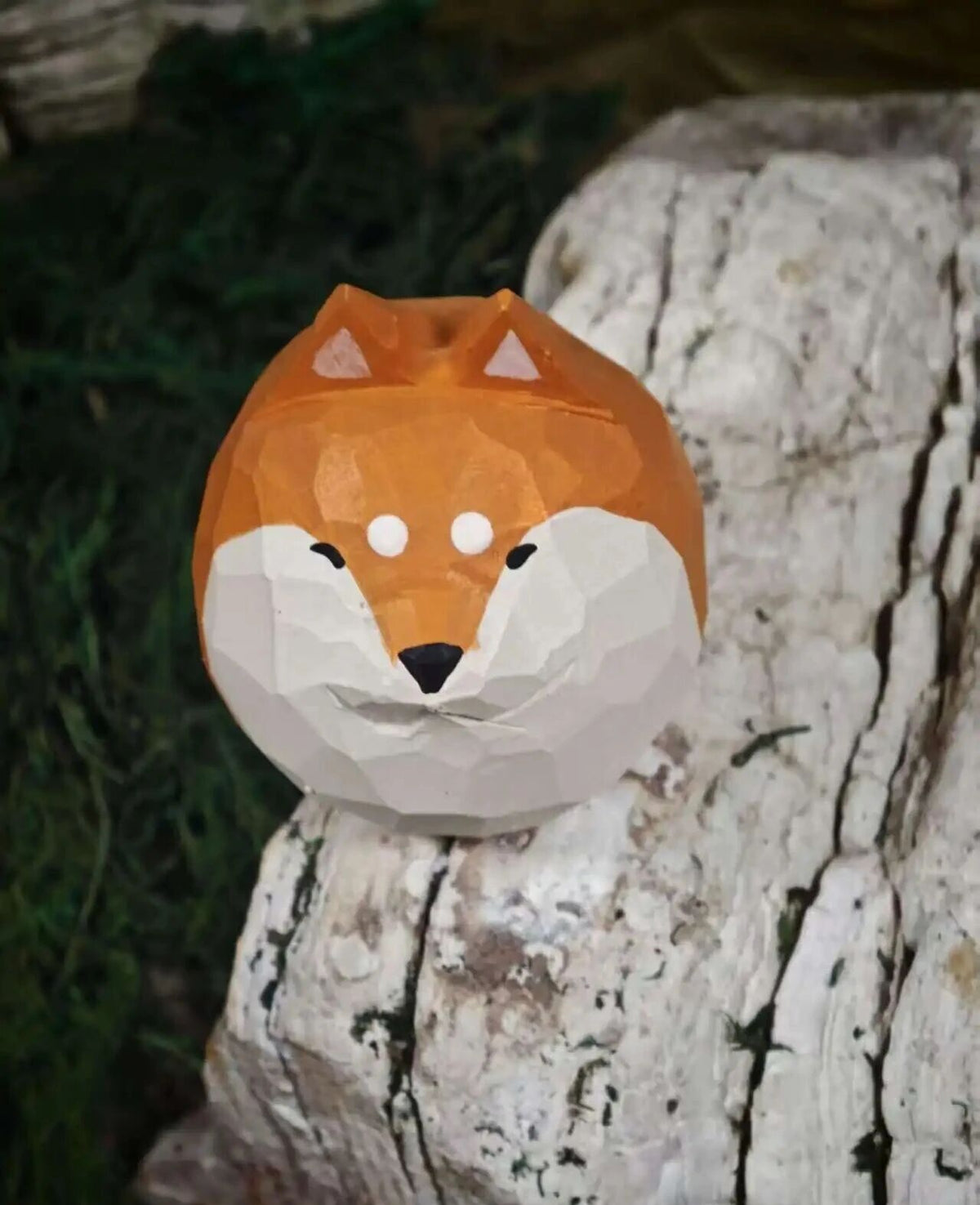 Coonli Hand Carved Wooden Shiba Inu Figurine – Dog Statue (4.5cm)