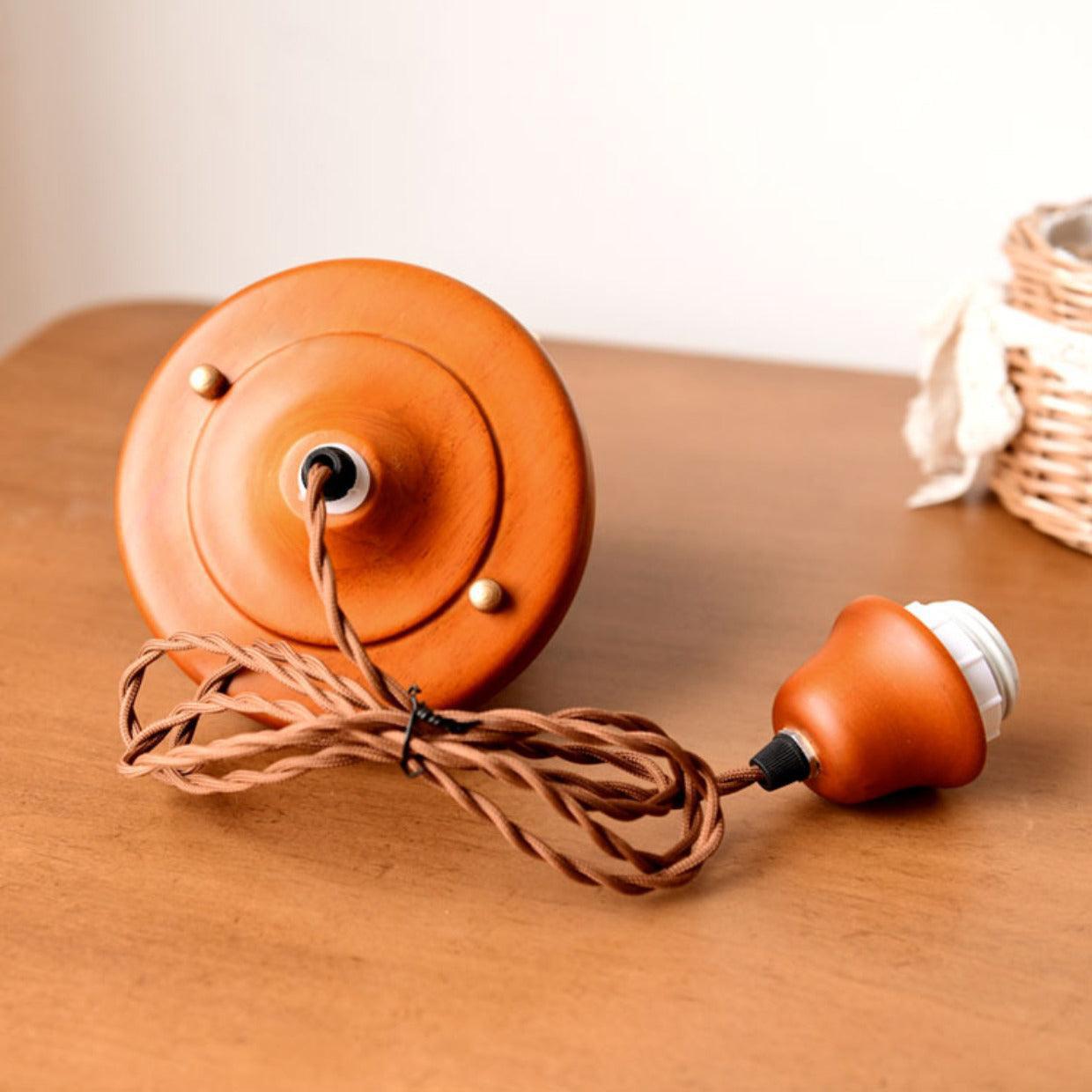 Vintage Floral Pattern Fabric Pendant Light