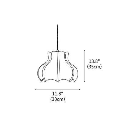 Vintage Floral Pattern Fabric Pendant Light