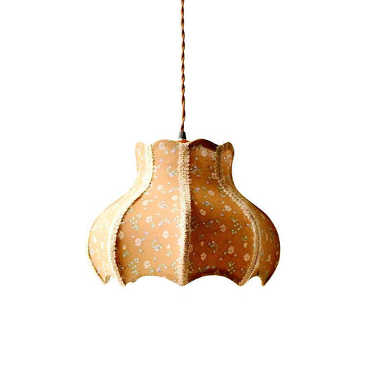 Vintage Floral Pattern Fabric Pendant Light