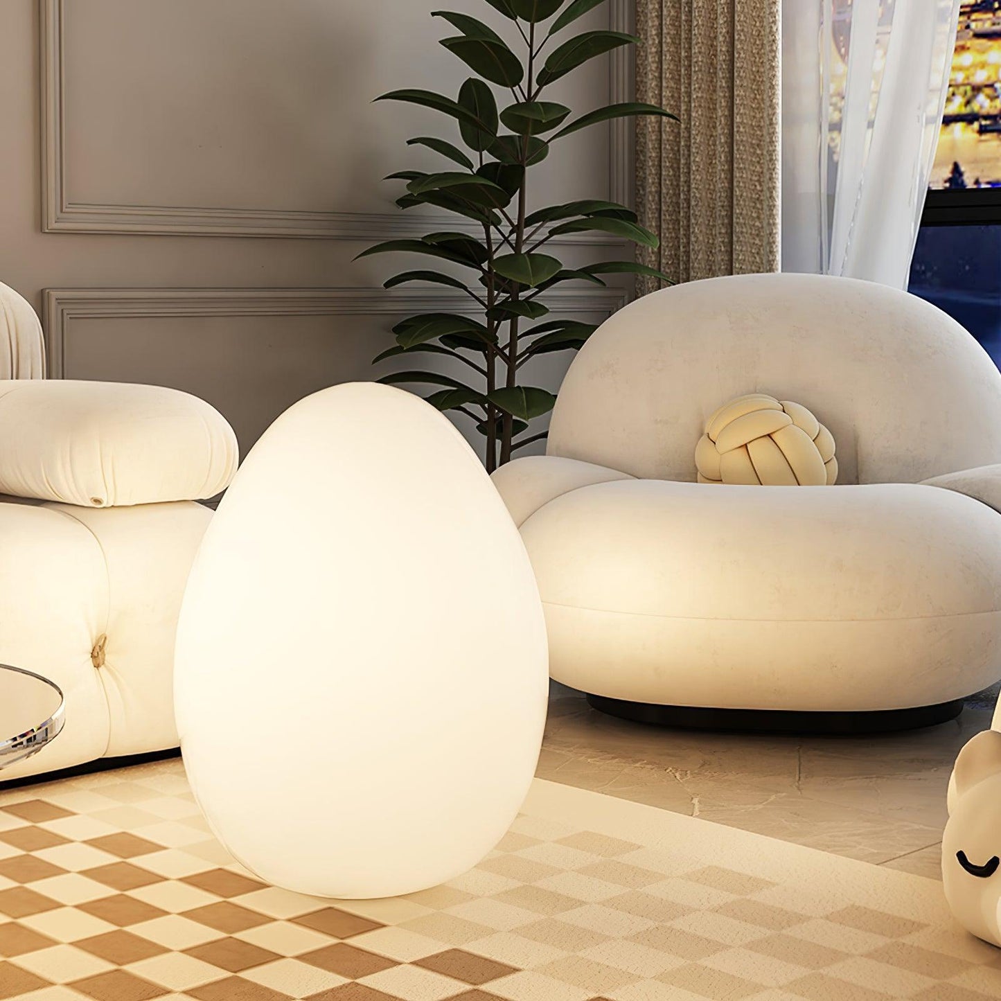 Modern Egg-Shaped Table Lamp