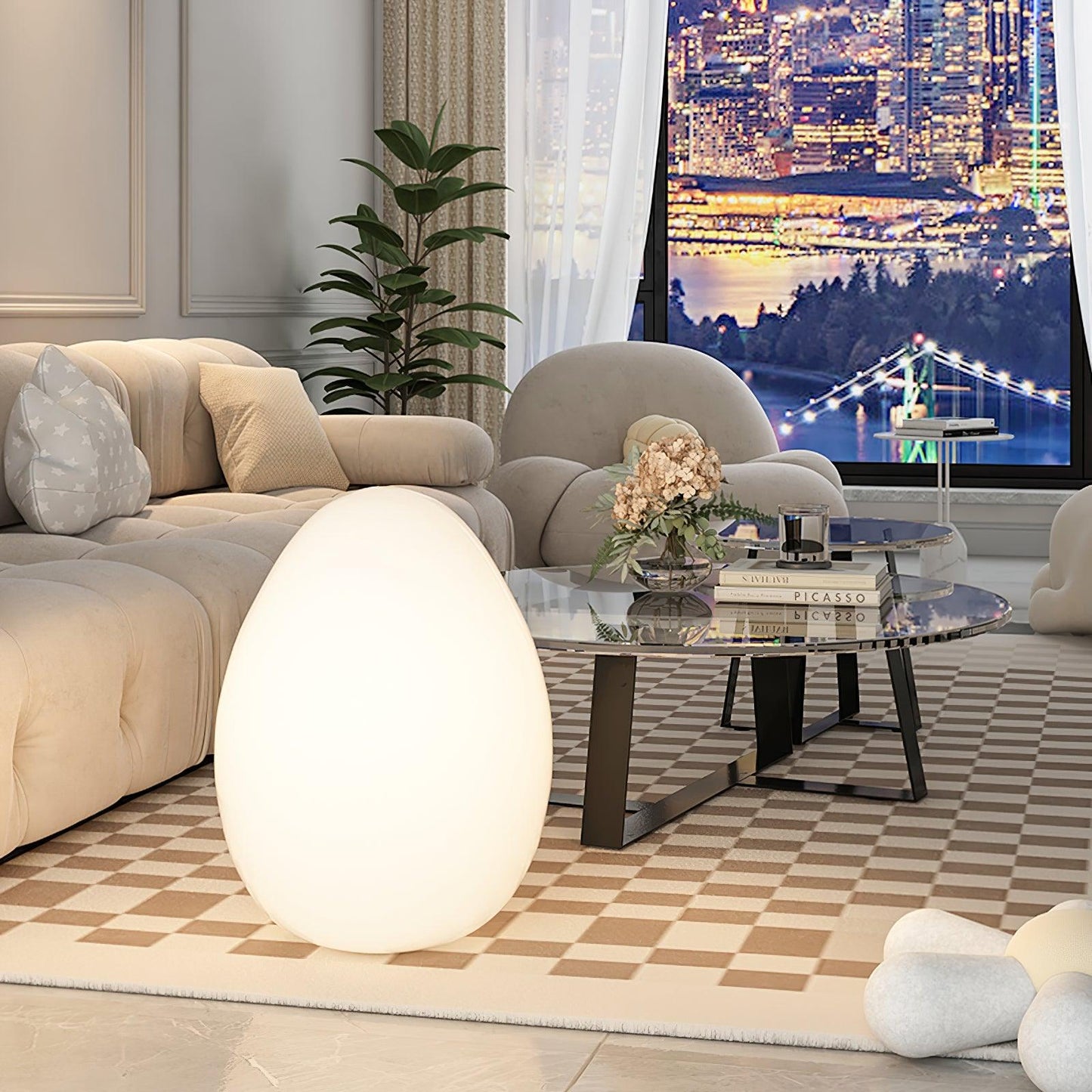 Modern Egg-Shaped Table Lamp