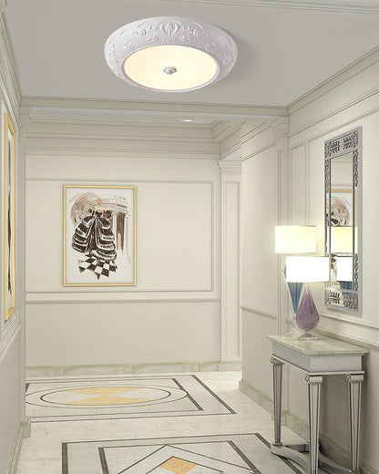 Vintage Carved LED Ceiling Light