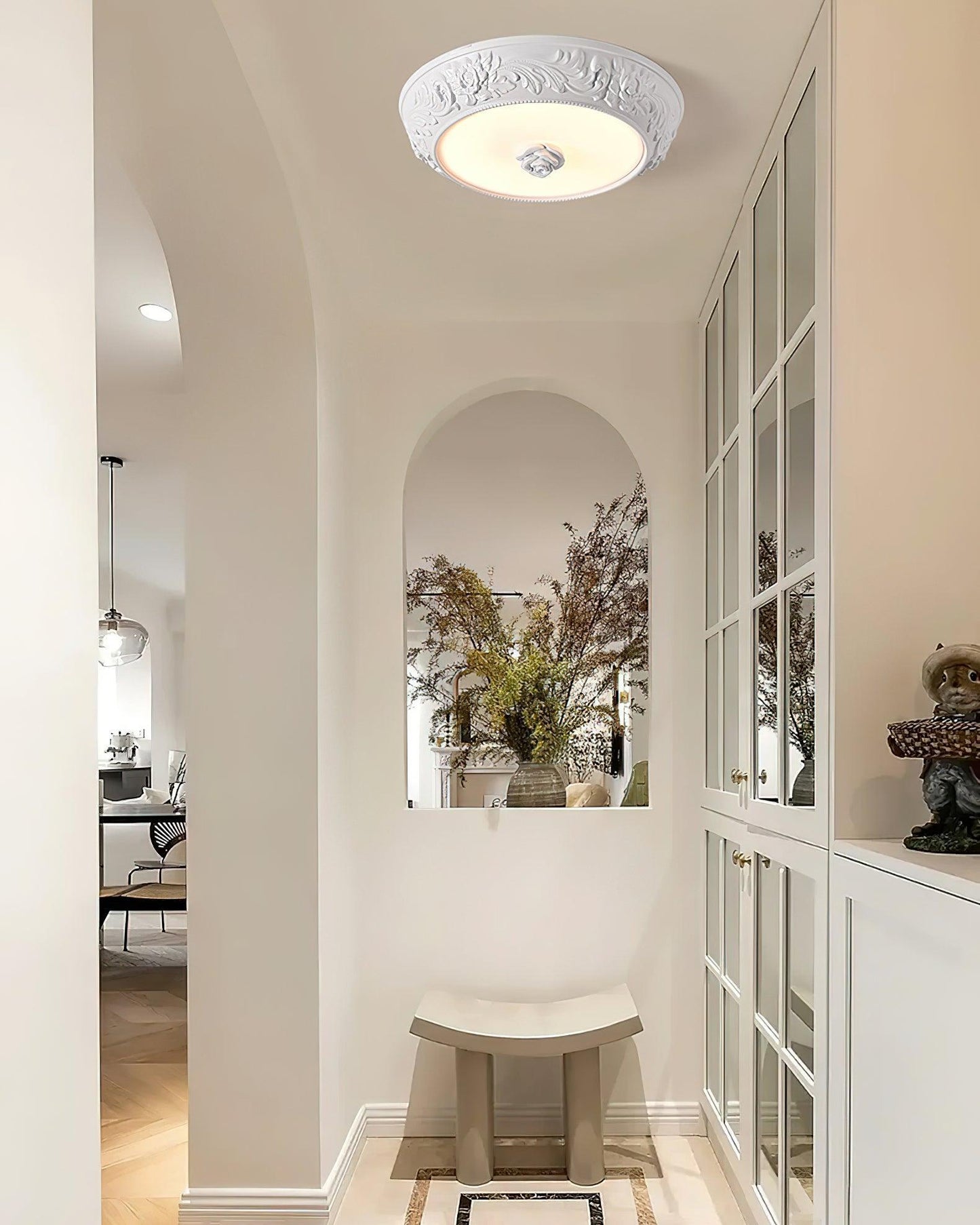 Vintage Carved LED Ceiling Light