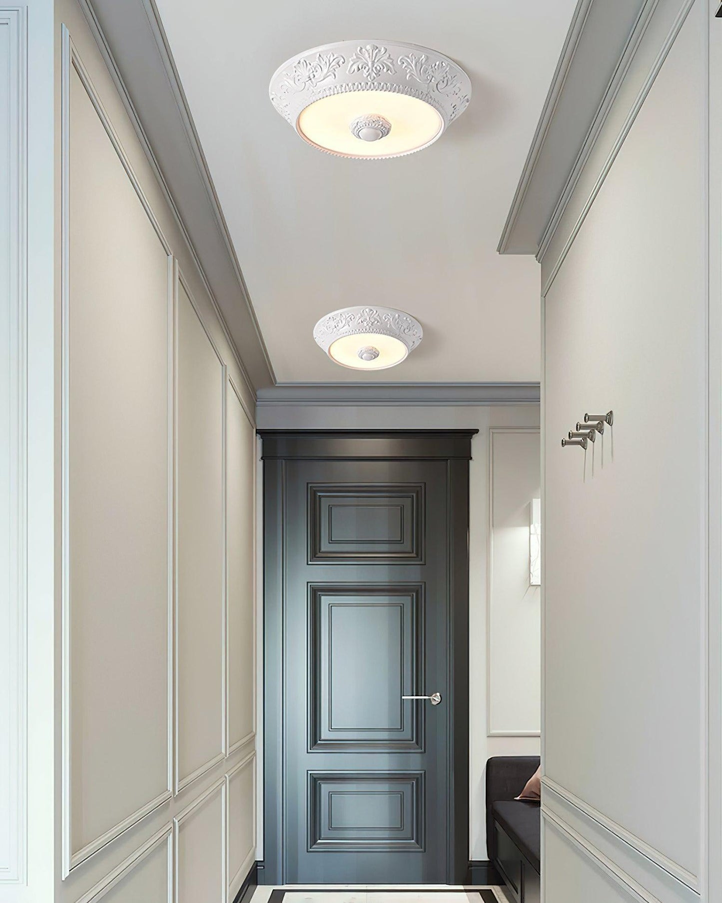 Vintage Carved LED Ceiling Light