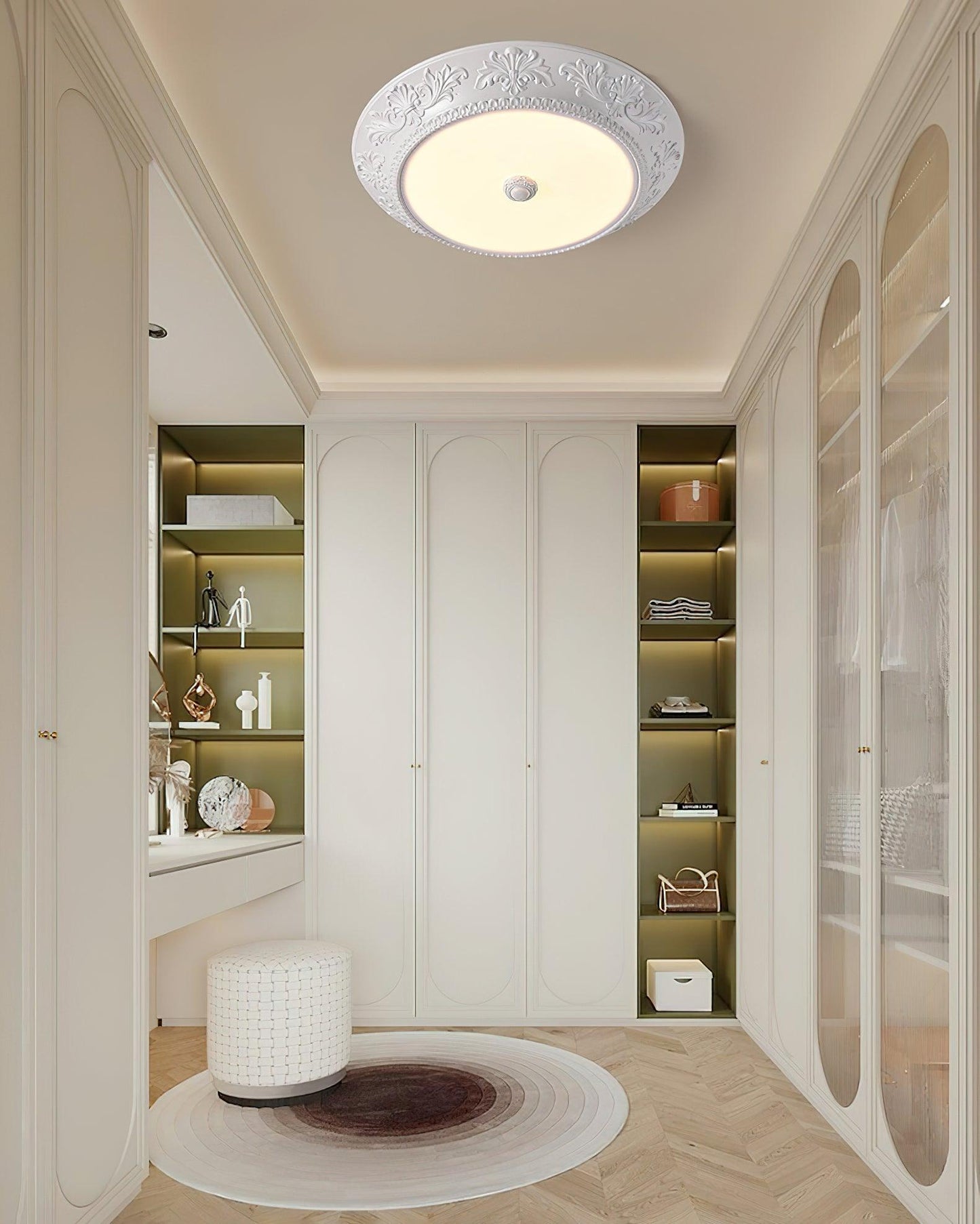 Vintage Carved LED Ceiling Light