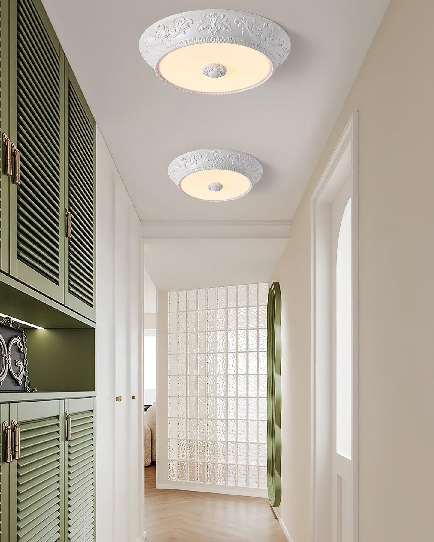 Vintage Carved LED Ceiling Light