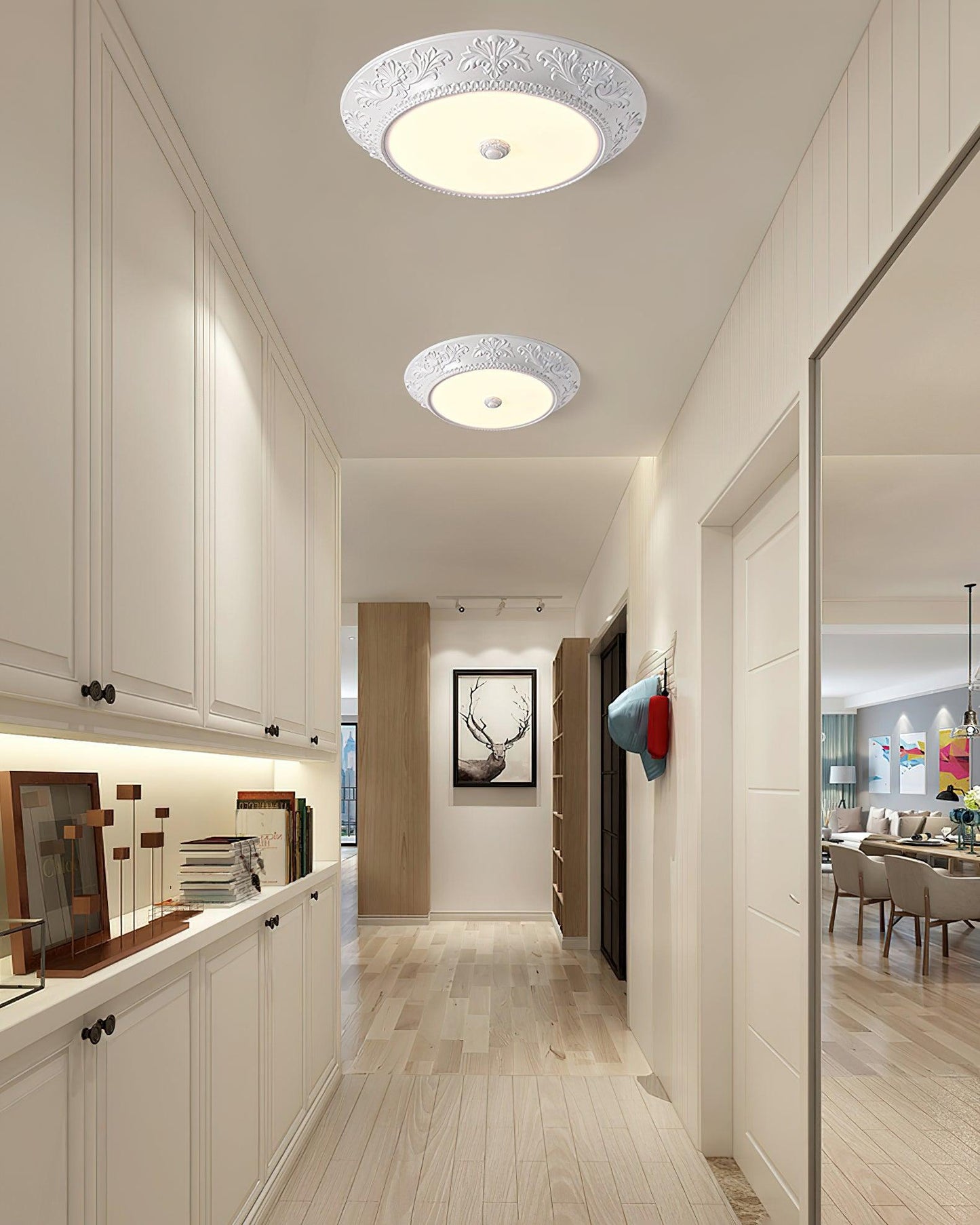 Vintage Carved LED Ceiling Light