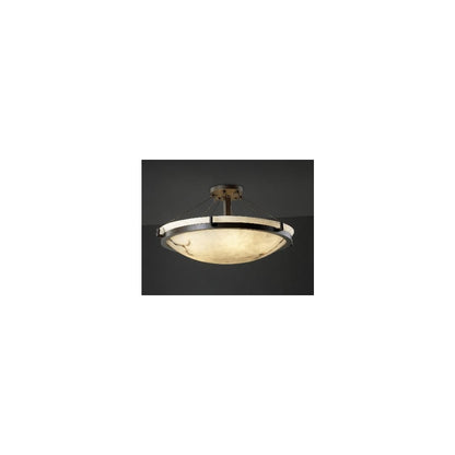 Alabaster Stone / Glass Semi-Flush Ceiling Fixture from the LumenAria Collection