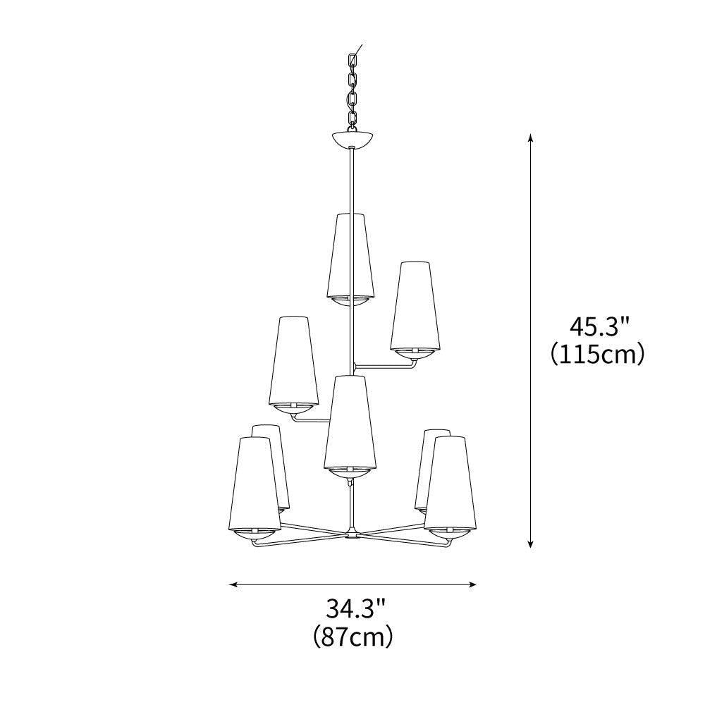 Modern Brass Fabric Chandelier