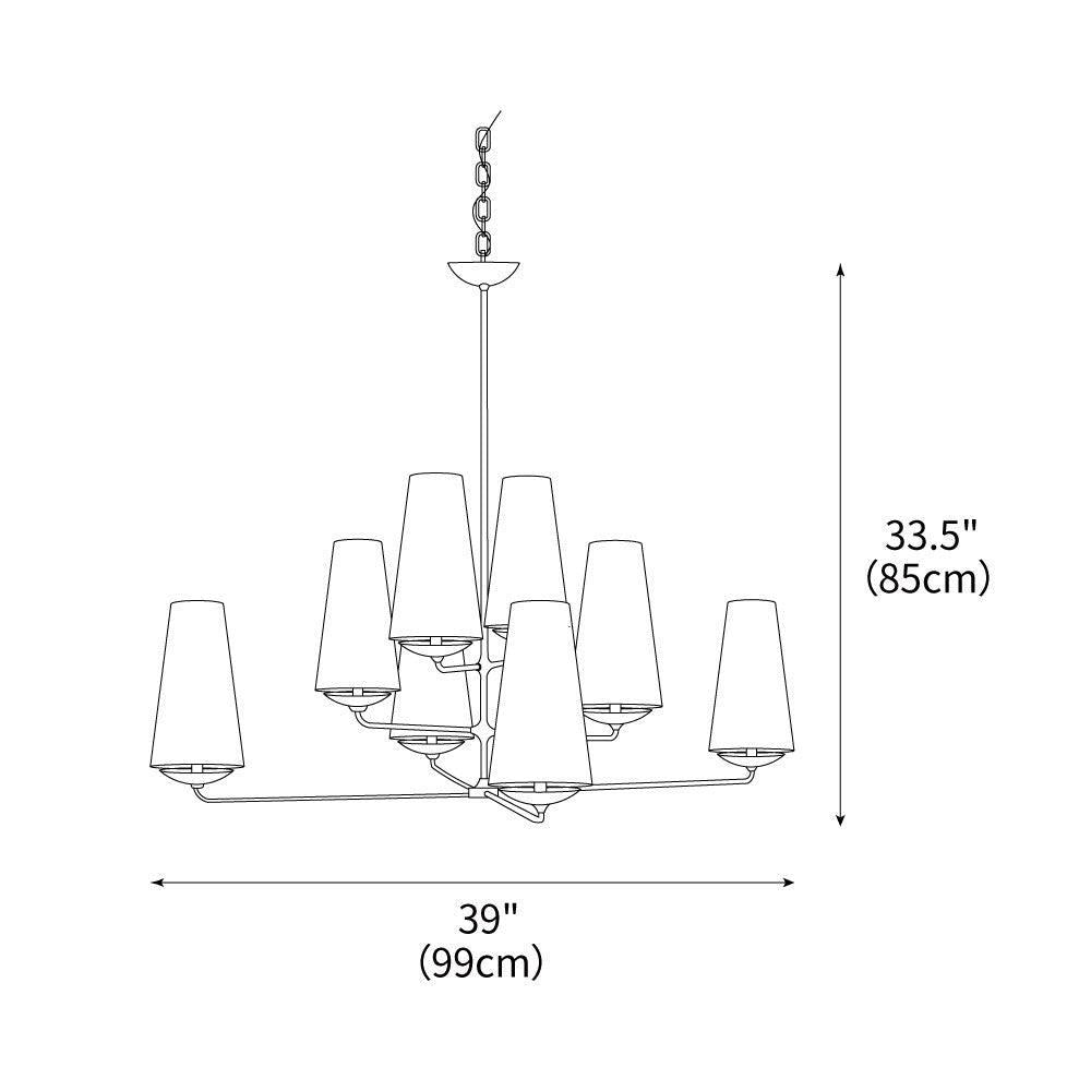 Modern Brass Fabric Chandelier