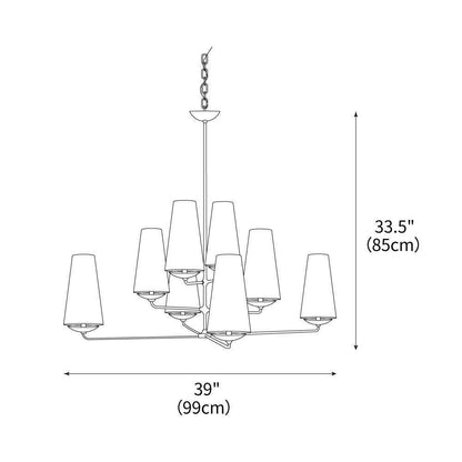 Modern Brass Fabric Chandelier