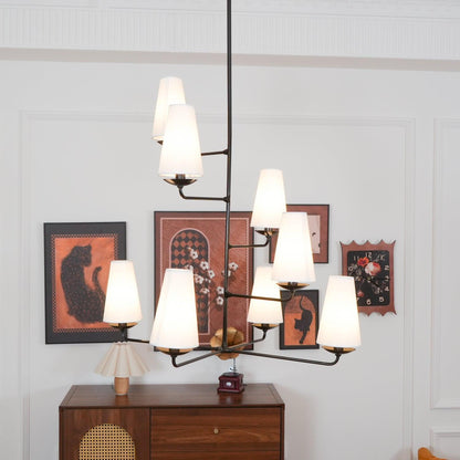 Modern Brass Fabric Chandelier