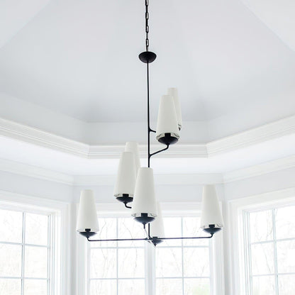 Modern Brass Fabric Chandelier