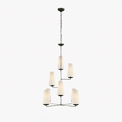 Modern Brass Fabric Chandelier