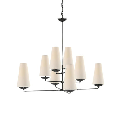 Modern Brass Fabric Chandelier