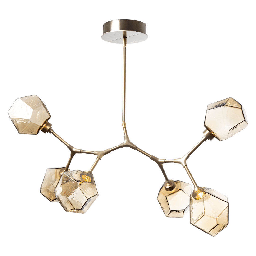 Gem 38" Wide 6 Light Hand Blown Glass LED Modern Branch Chandelier