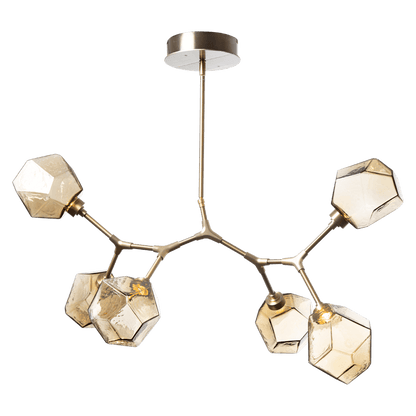 Gem 38" Wide 6 Light Hand Blown Glass LED Modern Branch Chandelier